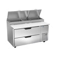 Beverage Air DPD60HC-2 60" two drawers pizza prep table, front view, door closed