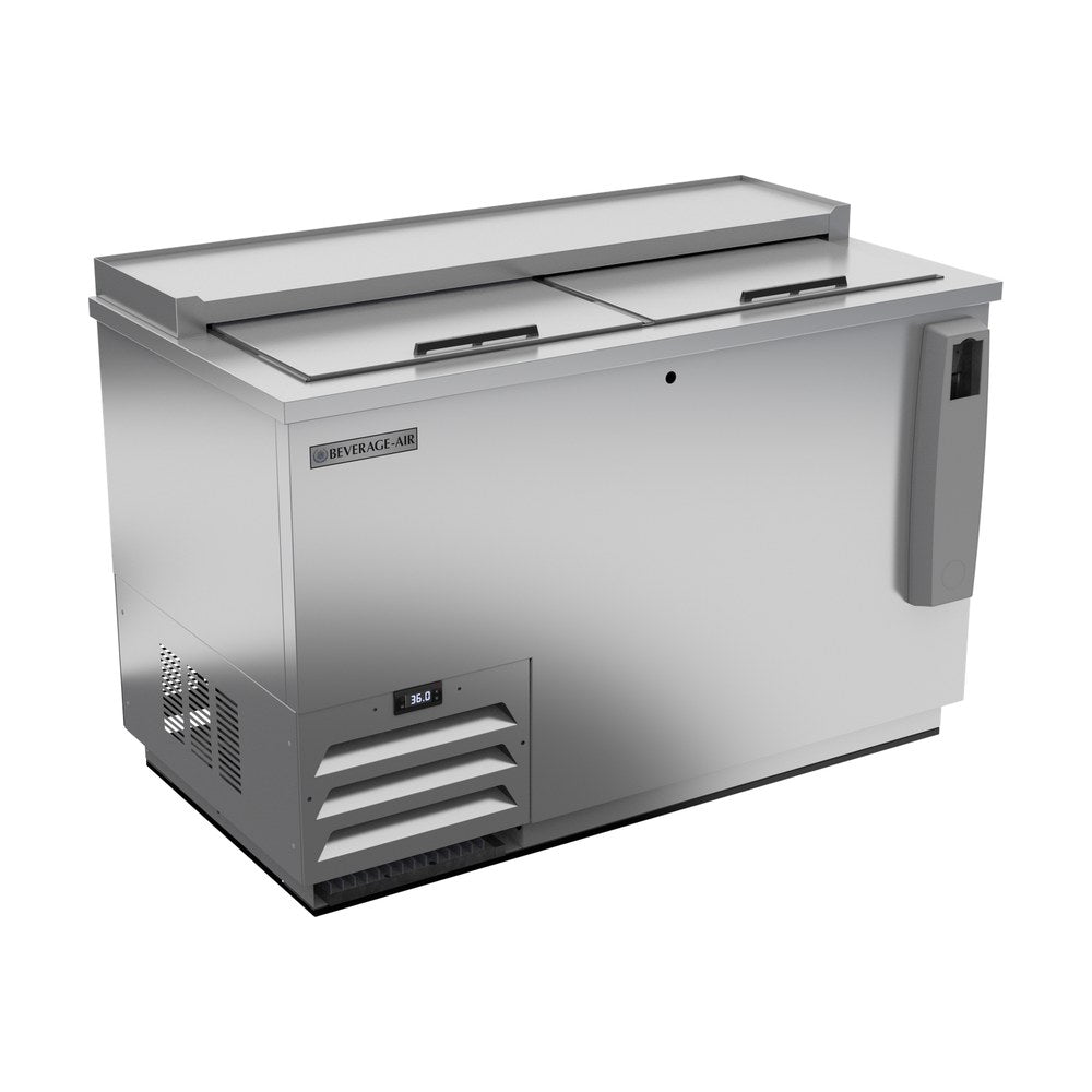 Beverage Air DW49HC-S 50" bottle cooler, front view, lids closed