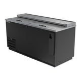 Beverage Air DW64HC-B-29 65" bottle cooler, side angle view, lids closed
