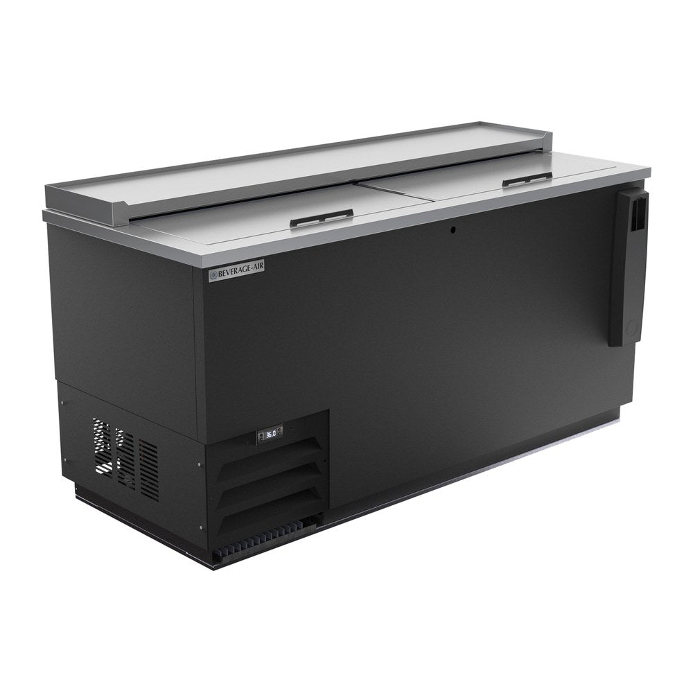 Beverage Air DW64HC-B 65" bottle cooler, front view, lids closed