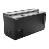 Beverage Air DW64HC-B 65" bottle cooler, front view, lids closed