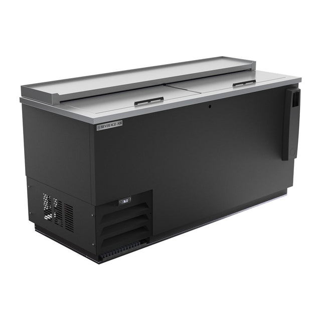 Beverage Air DW64HC-B 65" bottle cooler, front view, lids closed