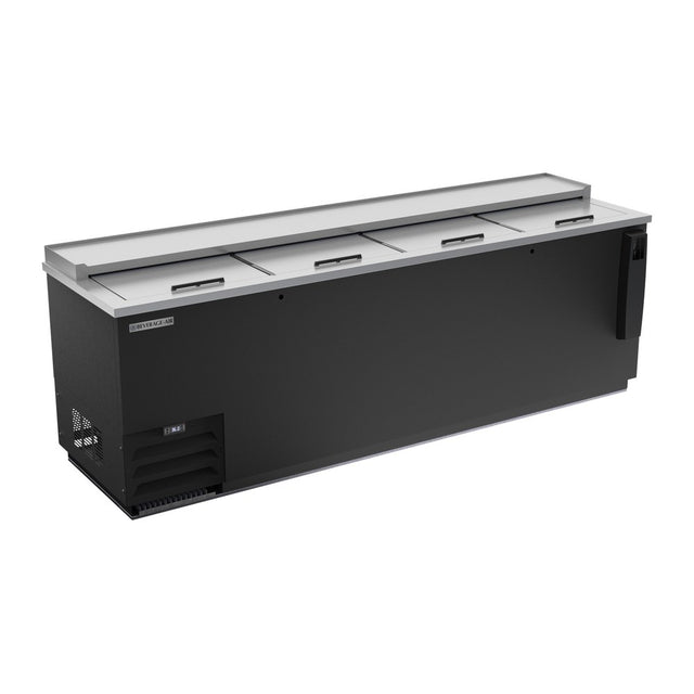 Beverage Air DW94HC-B 95" bottle cooler, front view, lids closed