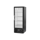 Beverage Air MMF12HC-1-B 24-1/8" one glass swing door merchandiser freezer, side angle view, door closed