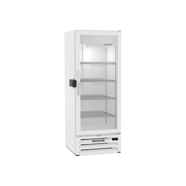Beverage Air MMF12HC-1-W-IQ 24-1/8" one glass swing door merchandiser freezer, front view, door closed