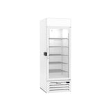 Beverage Air MMF23HC-1-W-IQ 28-1/4" one glass swing door merchandiser freezer, front view, door closed