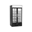Beverage Air MMF35HC-1-B 39-1/2" two glass swing doors merchandiser freezer, front view, doors closed