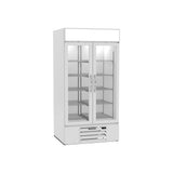 Beverage Air MMF35HC-1-W 39-1/2" two glass swing doors merchandiser freezer, front view, doors closed