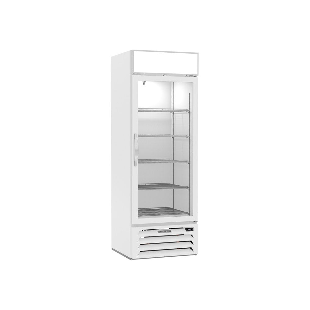 Beverage Air MMR19HC-1-W 27-1/4" one glass swing door merchandiser refrigerator, front view, door closed