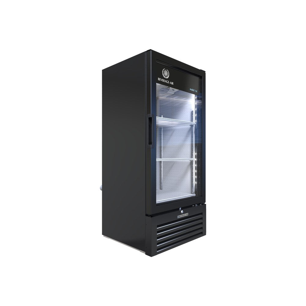 Beverage Air MT10-1B 24-7/8" one glass swing door merchandiser refrigerator, front view, door closed