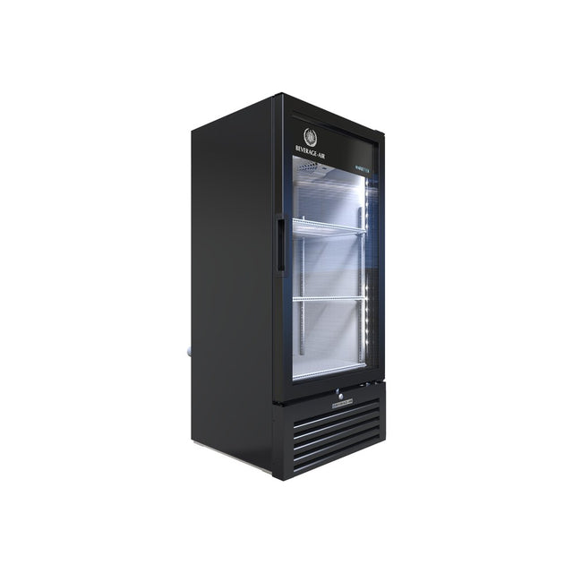 Beverage Air MT10-1B 24-7/8" one glass swing door merchandiser refrigerator, front view, door closed