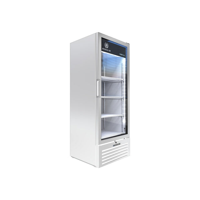 Beverage Air MT12-1W 24-7/8" one glass swing door merchandiser refrigerator, front view, door closed