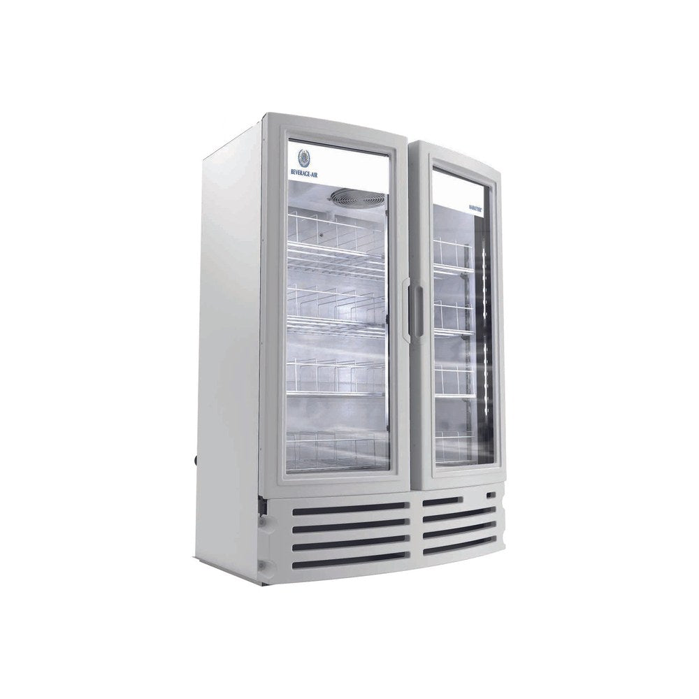 Beverage Air MT21-1W 36-1/8" two glass swing doors merchandiser refrigerator, front view, doors closed
