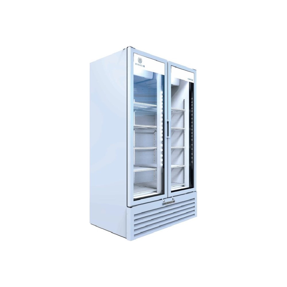 Beverage Air MT34-1W 39-1/2" two glass swing doors merchandiser refrigerator, front view, doors closed