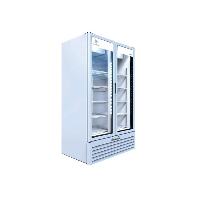 Beverage Air MT34-1W 39-1/2" two glass swing doors merchandiser refrigerator, front view, doors closed