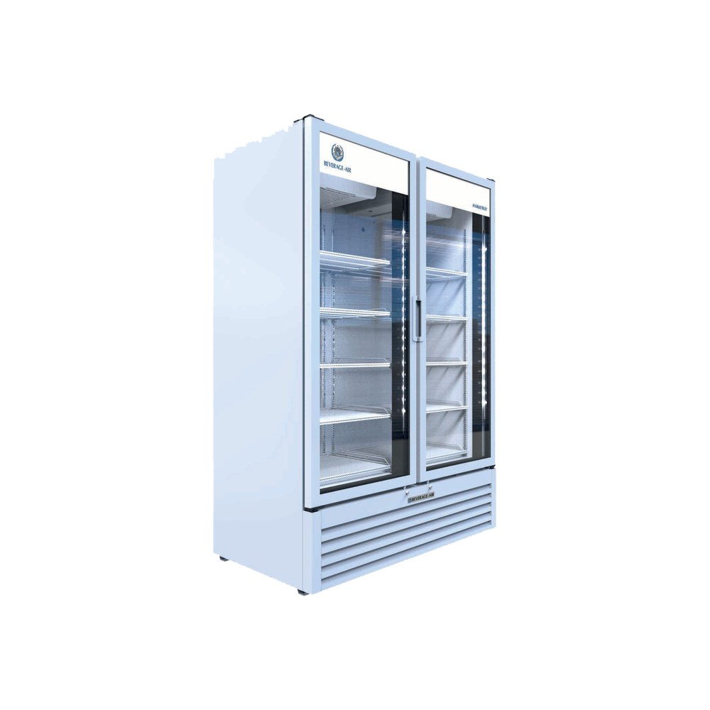 Beverage Air MT53-1W 54-1/4" two glass swing doors merchandiser refrigerator, front view, doors closed