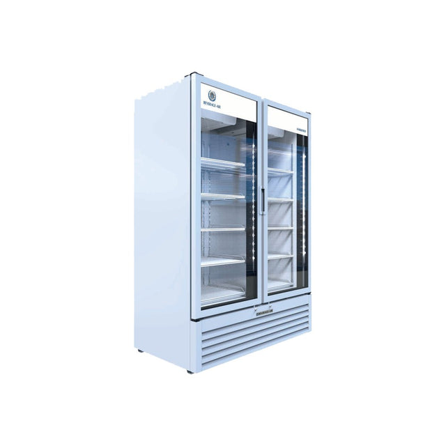Beverage Air MT53-1W 54-1/4" two glass swing doors merchandiser refrigerator, front view, doors closed