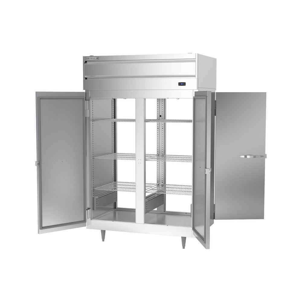 Beverage Air PH2-1S-PT heated cabinet, right side view doors open