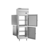 Beverage Air PRD1HC-1AHS 26-1/2" two half solid doors pass-thru refrigerator, with the doors open showing the interior