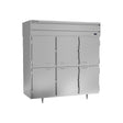 Beverage Air PRD3HC-1AHS 77-3/4" six half solid doors pass-thru refrigerator, front view, doors closed