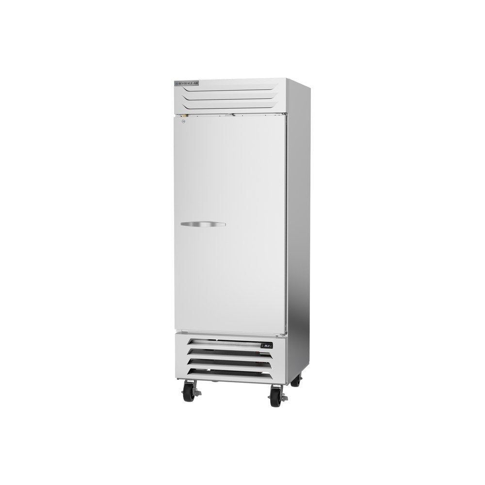 Beverage Air RB27HC-1S 30" one solid door reach-in refrigerator, side angle view, door closed