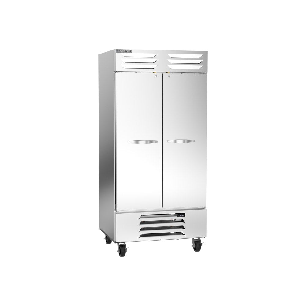 Beverage Air RB35HC-1S 39-1/2" two solid doors reach-in refrigerator, front view, doors closed