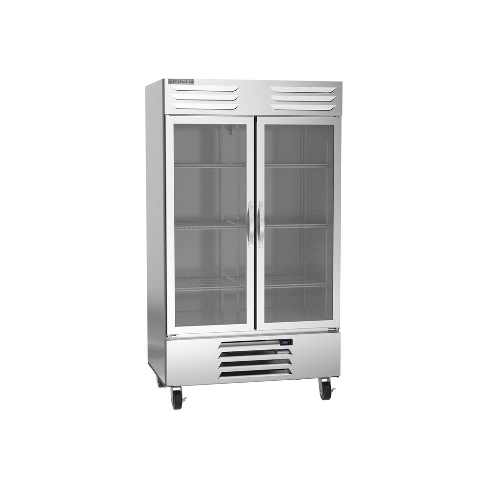 Beverage Air RB44HC-1G 47" two glass doors reach-in refrigerator, front view, doors closed