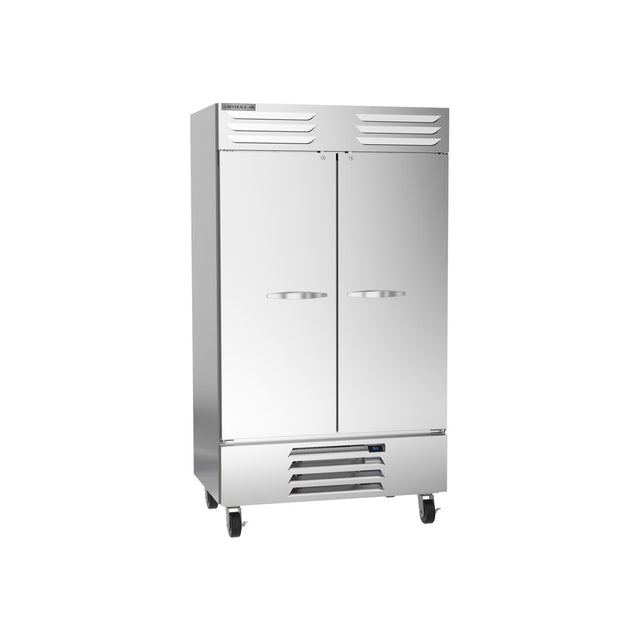 Beverage Air RB44HC-1S 47" two solid doors reach-in refrigerator, front view, doors closed