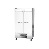 Beverage Air RB44HC-1S 47" two solid doors reach-in refrigerator, side angle view, doors closed