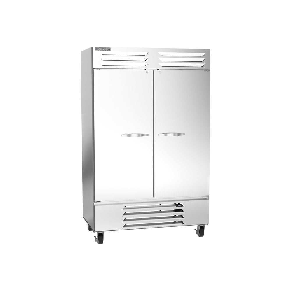 Beverage Air RB49HC-1S 52" two solid doors reach-in refrigerator, front view, doors closed