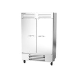 Beverage Air RB49HC-1S 52" two solid doors reach-in refrigerator, side angle view, doors closed