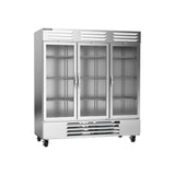 Beverage Air RB72HC-1G 75" three glass doors reach-in refrigerator, front view, doors closed