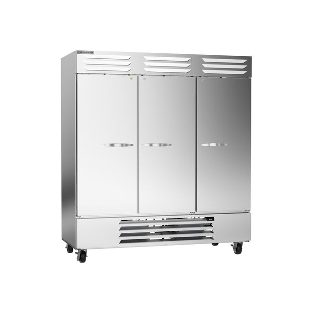 Beverage Air RB72HC-1S 75" three solid doors reach-in refrigerator, front view, doors closed