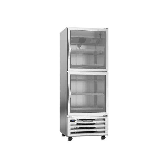 Beverage Air RI18HC-HG 27-1/4" two half glass doors reach-in refrigerator, front view, doors closed
