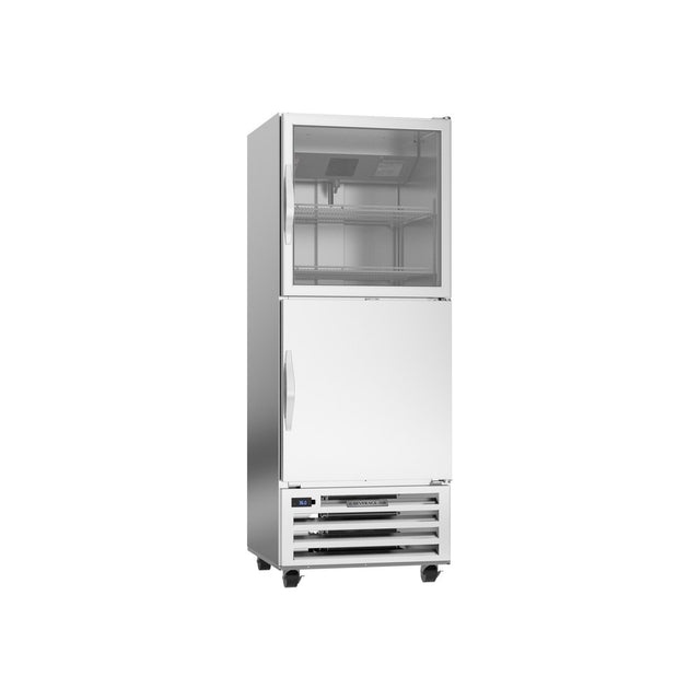 Beverage Air RI18HC-HGS 27-1/4" two half doors reach-in refrigerator, front view, doors closed