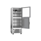 Beverage Air RI18HC-HGS 27-1/4" two half doors reach-in refrigerator, with the doors open showing the interior