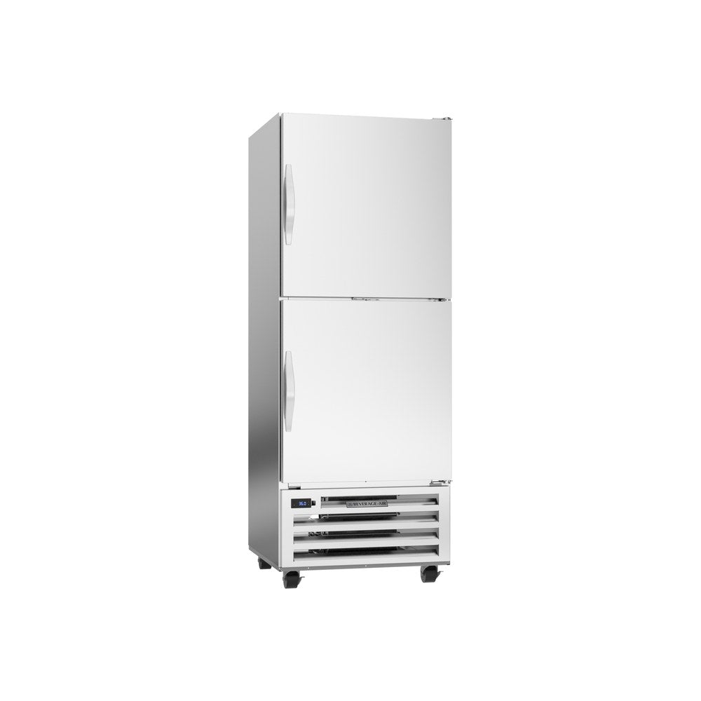 Beverage Air RI18HC-HS 27-1/4" two half solid doors reach-in refrigerator, front view, doors closed