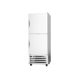 Beverage Air RI18HC-HS 27-1/4" two half solid doors reach-in refrigerator, side angle view, doors closed