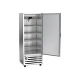 Beverage Air RI18HC 27-1/4" one solid door reach-in refrigerator, with the door open showing the interior