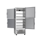 Beverage Air RID18HC-HS 27-1/4" two half solid doors pass-thru refrigerator, with the doors open showing the interior