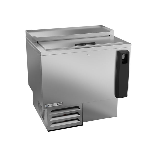 Beverage Air SF34HC-S 34" bottle cooler, front view, lids closed