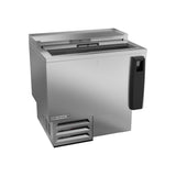 Beverage Air SF34HC-S 34" bottle cooler, with the lids open showing the interior