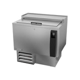 Beverage Air SF34HC-S 34" bottle cooler, side angle view, lids closed