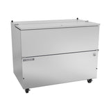 Beverage Air SM49HC-S 49" one door milk cooler, front view, door closed