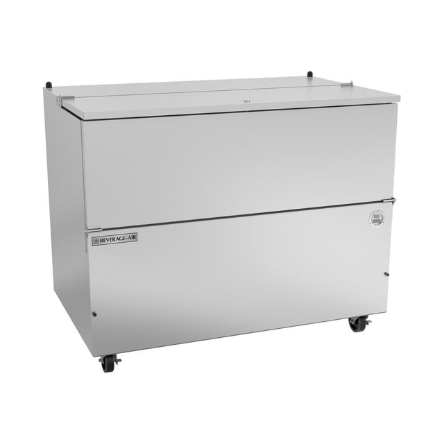 Beverage Air SM49HC-S 49" one door milk cooler, front view, door closed
