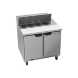 Beverage Air SPE36HC-08 36" two doors sandwich prep table, front view, doors closed