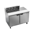 Beverage Air SPE48HC-08 48" two doors sandwich prep table, front view, doors closed
