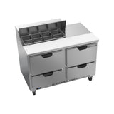 Beverage Air SPED48HC-08-4 48" four drawers sandwich prep table, front view, door closed
