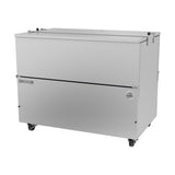 Beverage Air ST49HC-S 49" two doors milk cooler, side angle view, doors closed