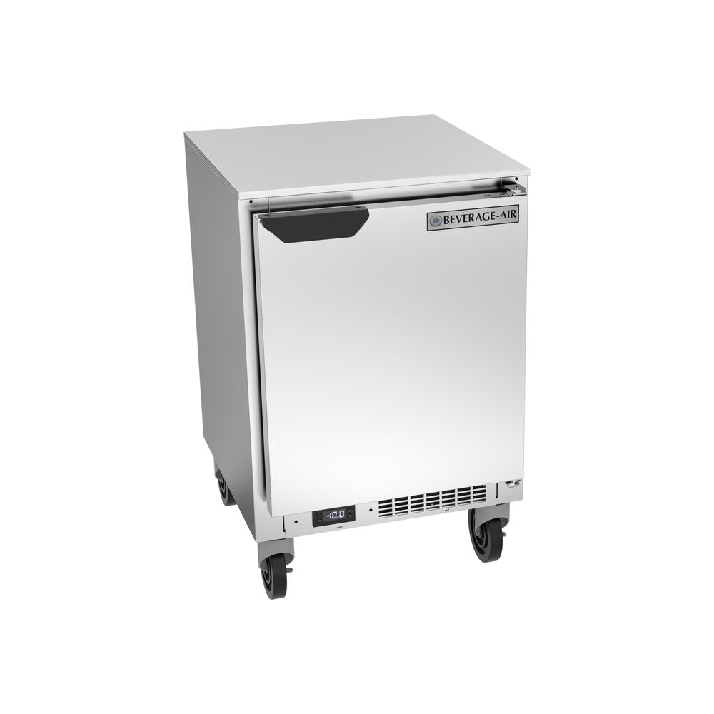 Beverage Air UCF20HC 20" one solid door undercounter freezer, front view, door closed